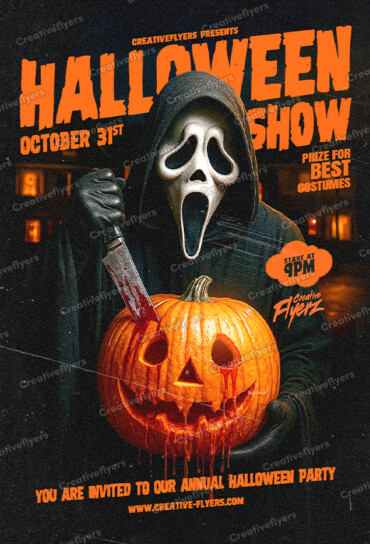Haunted Mask Flyer Design to download