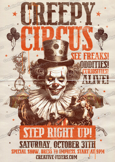 Retro Creepy Circus Poster