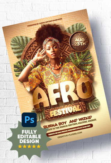 Afro Festival Flyer Design (2) afro party flyer design