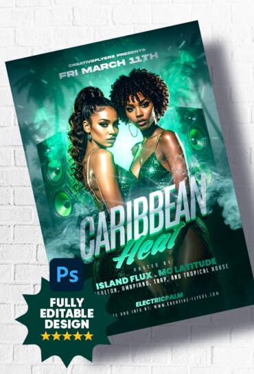 Caribbean Flyer Template (2) Tropical Nightclub Flyer Design