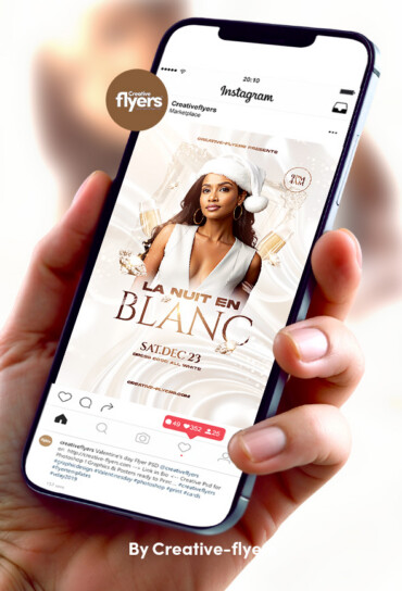 Chic White Night Flyer Design (3) Gold All-White Flyer Download