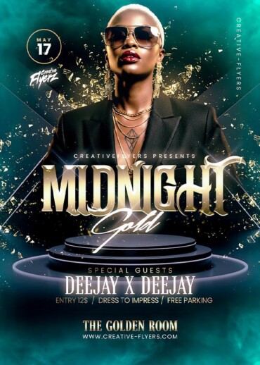 Midnight Gold Event Psd Flyer