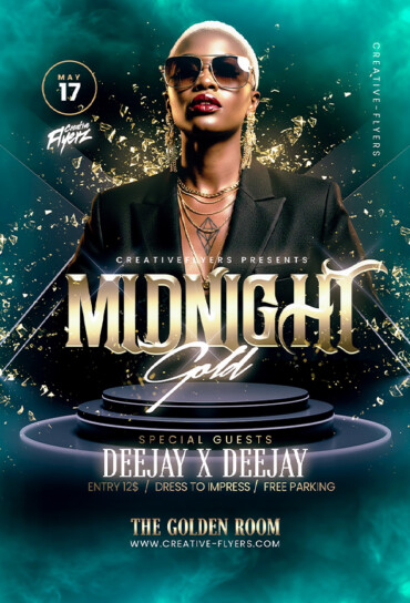 Midnight Gold Event Psd Flyer