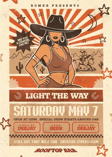 Vintage Cowgirl Poster template.