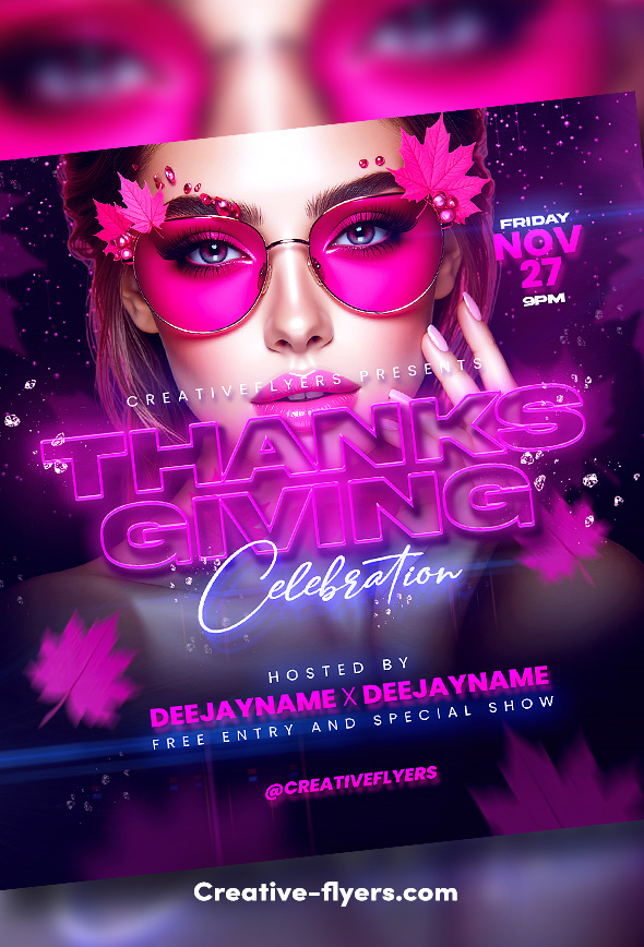 Thanksgiving Party flyer Psd