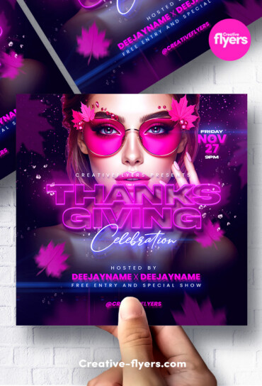 Thanksgiving Celebration Flyer (2) Thanksgiving Party flyer Psd