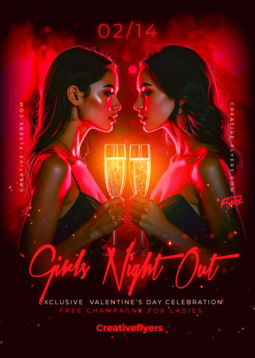 Girls t Flyer for valentine's day