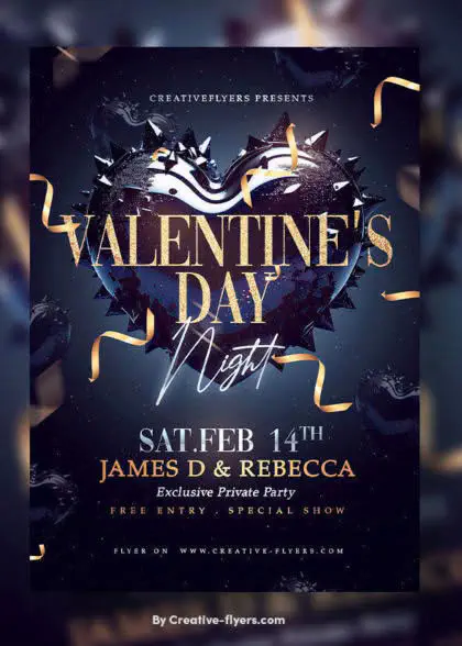 Premium Gold & Black Valentine's flyer