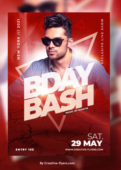Theme Birthday Event Digital Flyer Design