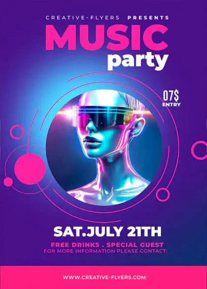 Free Editable Music Party Flyer Package