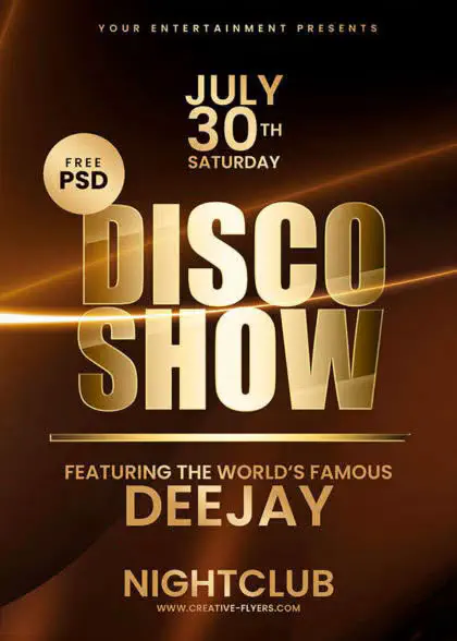 Free Professional Disco Show PSD Flyer