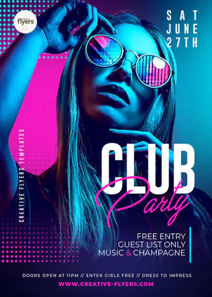 Free creative nightclub flyer template to edit