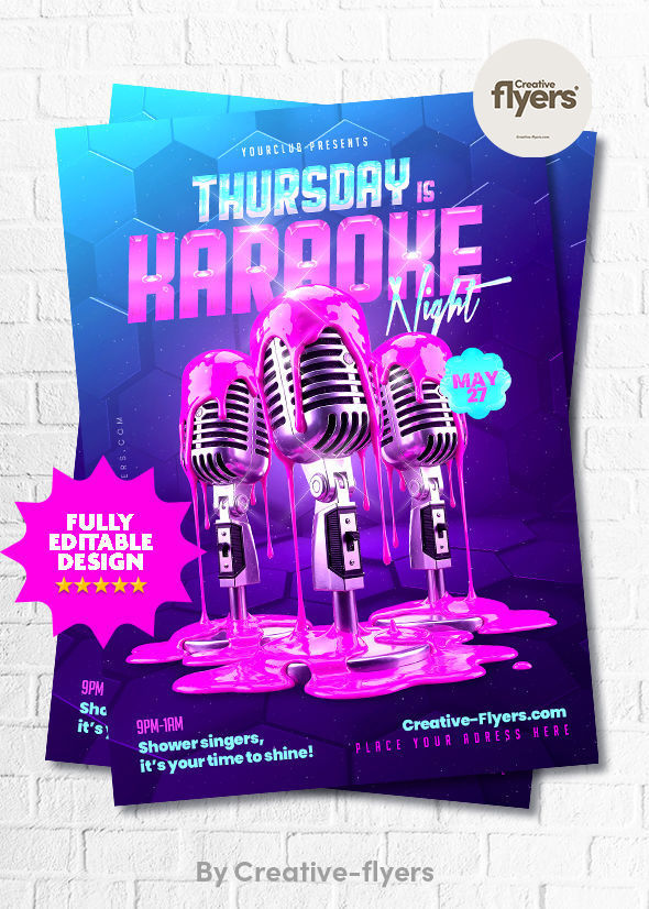 Karaoke Night flyer PSD