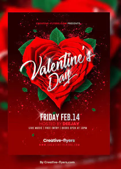 Professional Valentine’s Party Template for Club and Event Promotion