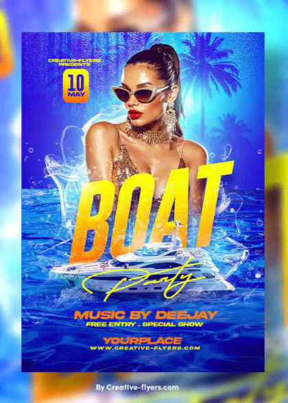 Editable Boat Event Flyer Template